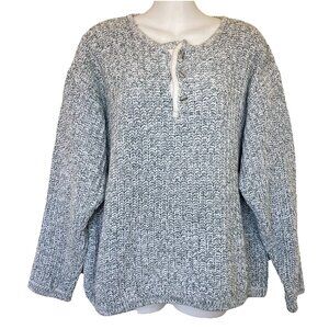 Natural Resources Shaker Knit Cotton Pullover Sweater Sage Heather Vintage 90s